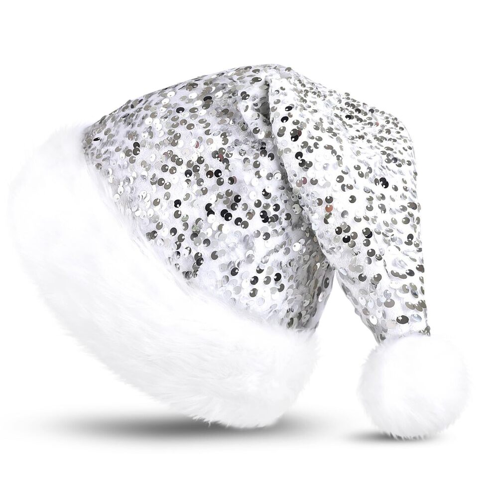 5324 Santa Hats with Shiny Sequin, Christmas Hats for New Year Xmas Festive